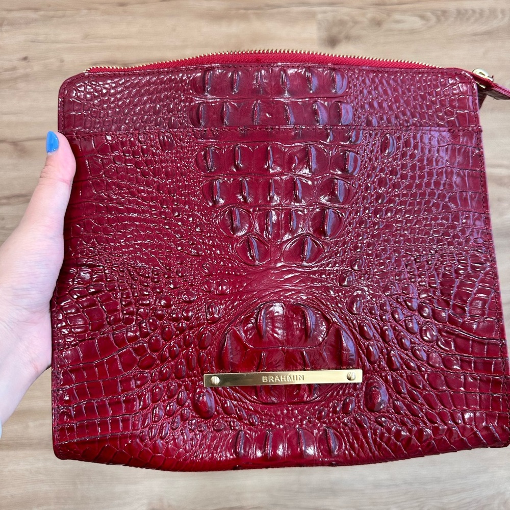 100% AUTHENTIC BRAHMIN LEATHER RED DRAGON KATIE CROSSBODY BAG
